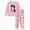Pink, variant on Kids Pajamas 2-Piece PJ Set Long Sleeve Sleepwear Loungewear 8-9 Years