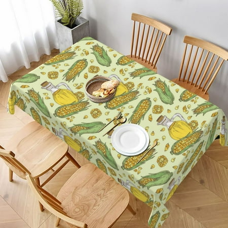 

Table Cloth Rectangle Table Corn And Corn Oil Tablecloth 60 x 90 Inch Wrinkle Resistant Decorative Fabric Table Cover for Dining Party Indoor Outdoor