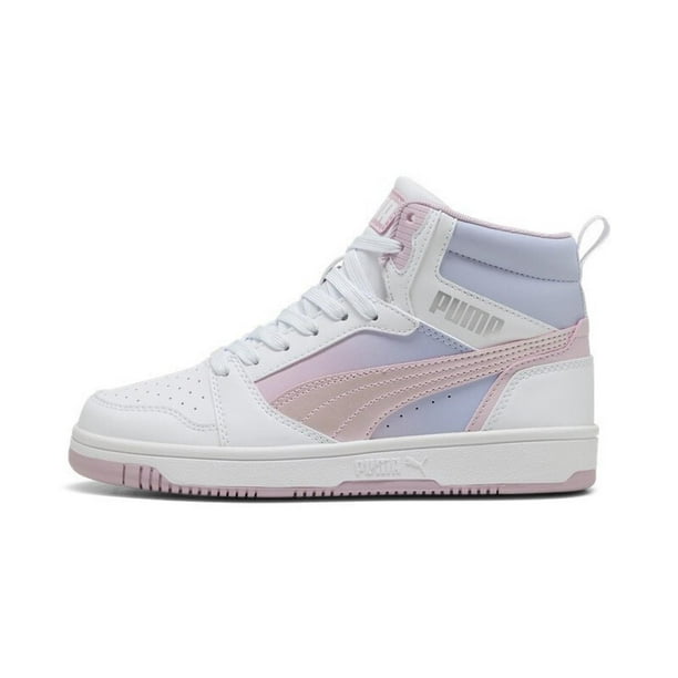 Tenis Puma Rebound V6 Mid Blurry Dreams para Mujer 400586-01 blanco 23