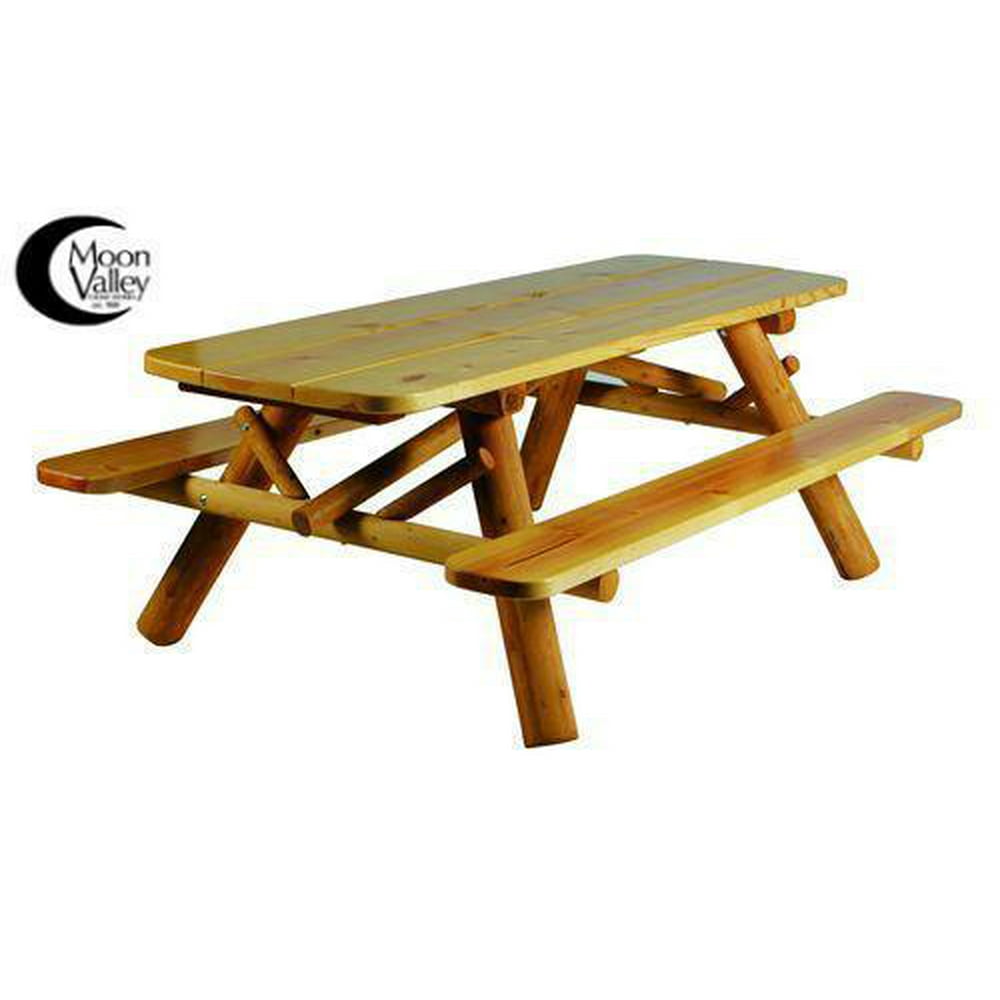 Cedar Log Picnic TableOval