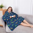thumbnail image 5 of Oversized Wearable Blanket Hoodie,Cartoon Construction Vehicles Trucks Sherpa Blanket Hoodie with Super Pockets,Super Warm Fuzzy Pullover for Women & Men, 5 of 6