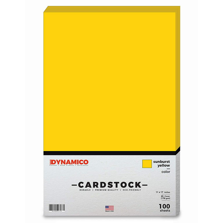 Sunburst Yellow 11 x 17 Cardstock Paper - Tabloid/Ledger - for Cards and  Stationery Printing | Medium weight 65 LB (175 gsm) Cover Card Stock | 100
