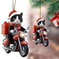thumbnail image 6 of 1Pcs Cat Christmas Ornament With Santa Hat ,Cat Ornaments for Christmas Tree,Animal Cute Black White Cat Flat Acrylic Tree Ornaments,Cute Kitten Lovers Gift Xmas Hanging Decor for Car Holiday,Black, 6 of 6
