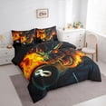 thumbnail image 3 of Homewish Ancient Dragon Lover Bedding Comforter Set 7pcs, Animal Play Billiards King Bedding Sets, Teens Kids Boys Girls Reversible Bed Sheets, Luxury Bedroom Decor, 3 of 7