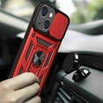 thumbnail image 6 of Dteck iPhone 13 Case,Hybrid Protective Phone Case Cover with Ring Holder Kickstand Cover with Support Magnetic Car Mount for iPhone 13, Red, 6 of 8