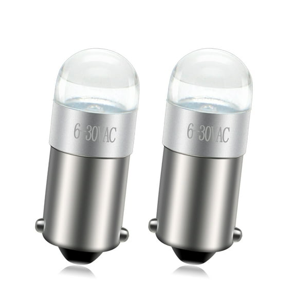 Ruiandsion BA9S LED Car Interior Bulbs 6-30V for Instrument Panel Dashboard Map Lighting White 2pcs