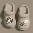 thumbnail image 2 of LIIPEE Girls Boys Slippers Summer Fashion Cartoon Closed Toe Non- Soft Sole On Water Shoes Kids Trendy Beach Slipper,Khaki,5-5.5 Years, 2 of 8