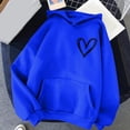 thumbnail image 2 of QASIEATN Fall Fashion Women Hoodies Women's Print Long Sleeved Sweatshirt Blouse Pullover Solid Color Hooded, 2 of 4
