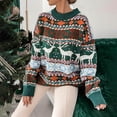 thumbnail image 2 of WRKEKC Women's Christmas Theme Knit Pullover Sweater Crewneck Long Sleeve Casual Holiday Festive Cozy Tops Winter Womens Sweater, 2 of 10