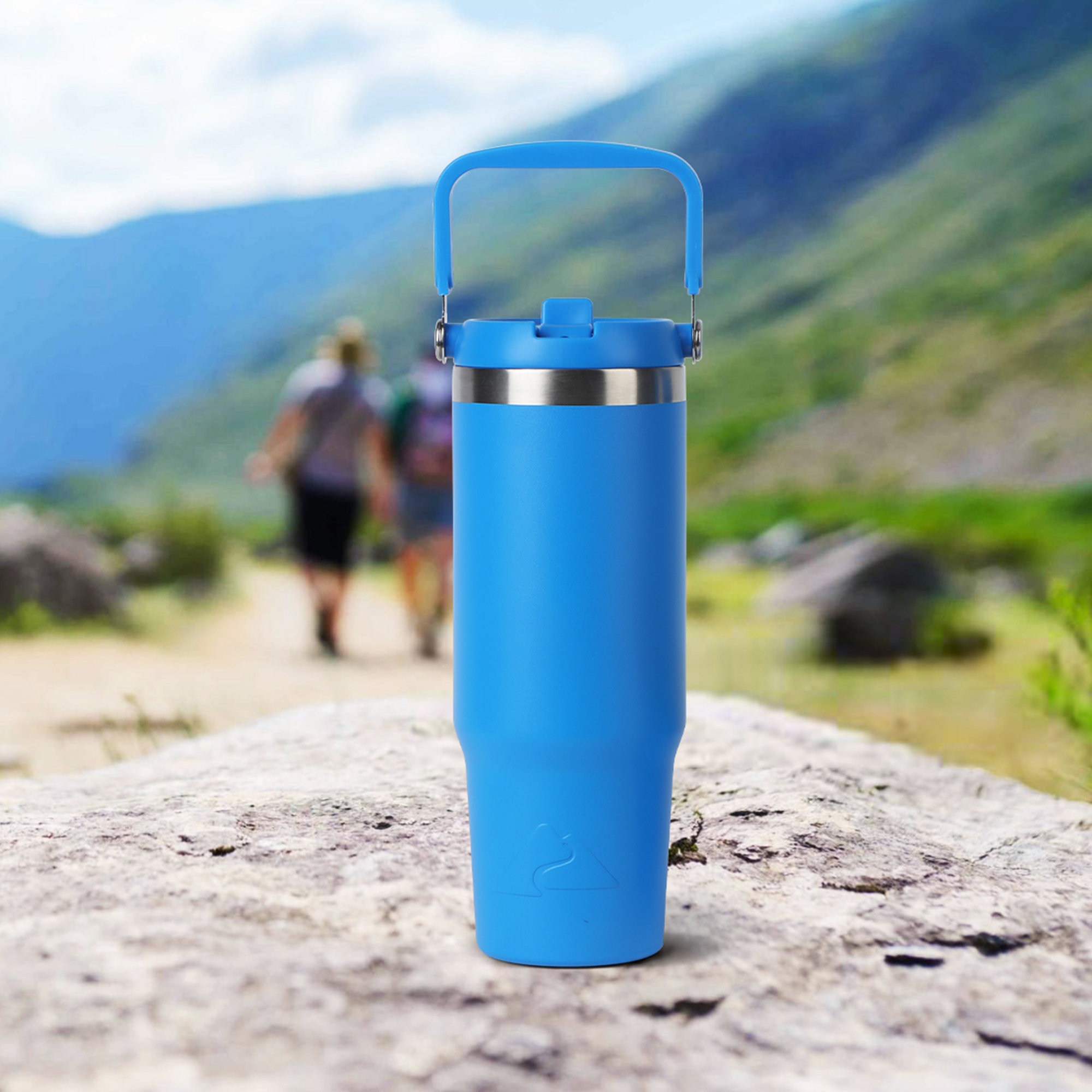 Termo giratorio de acero inoxidable aislado de 30 oz, azul eléctrico 6
