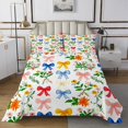 thumbnail image 1 of Erosebridal Rainbow Bowknot Coverlet Set Queen, Colorful Floral Flower Bedding Set for Girls 3 Pieces, 1 of 5