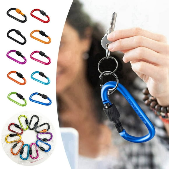 Heavy Duty D Ring Locking Carabiner Clip with Quick Release Nut Buckle for Gear and Outdoor
