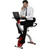 Loctek Foldable Upright Cycling Desk Exercise Bike with Laptop Table, Red