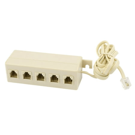 6p4c Telephone Jack - 5 Way Outlet 6P4C RJ11 Telephone Modular Jack Line Splitter Adapter Beige