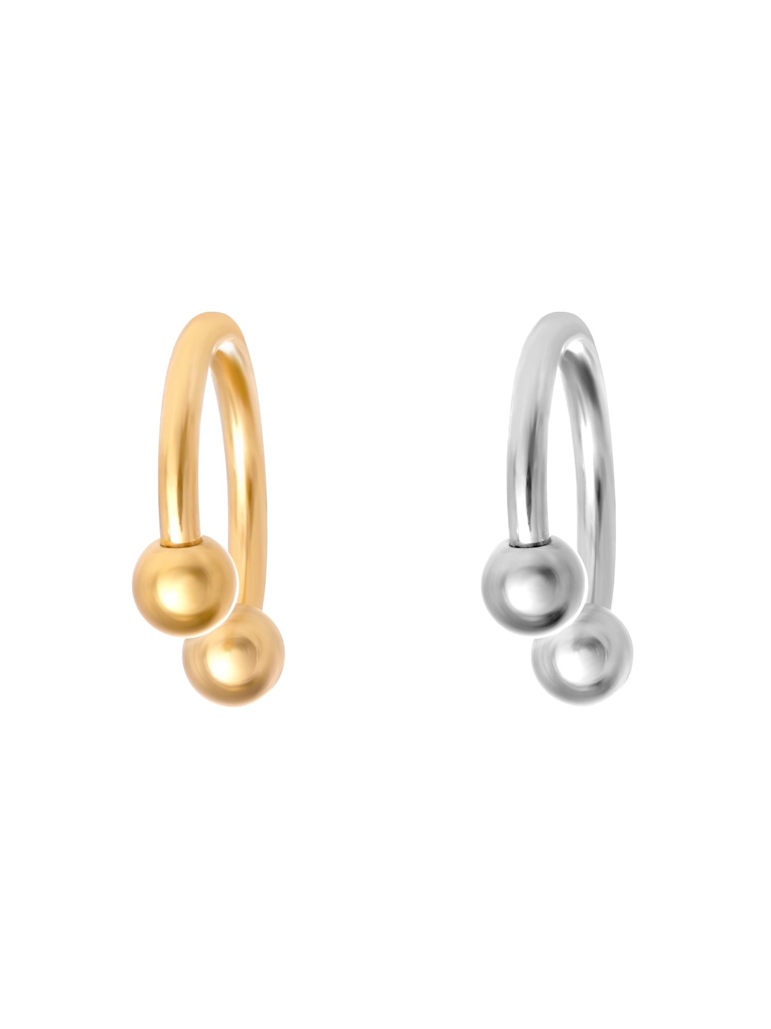 No Boundaries Women's 16G Stainless Steel Septum Pack, 2-Pieces, Women's