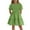 Green, variant on KAUOD Girls Puff Short Sleeve Summer Dress Crew Neck Pleated Swing Casual Dresses Kids Girls Solid Knee Length Ruffles Skirts