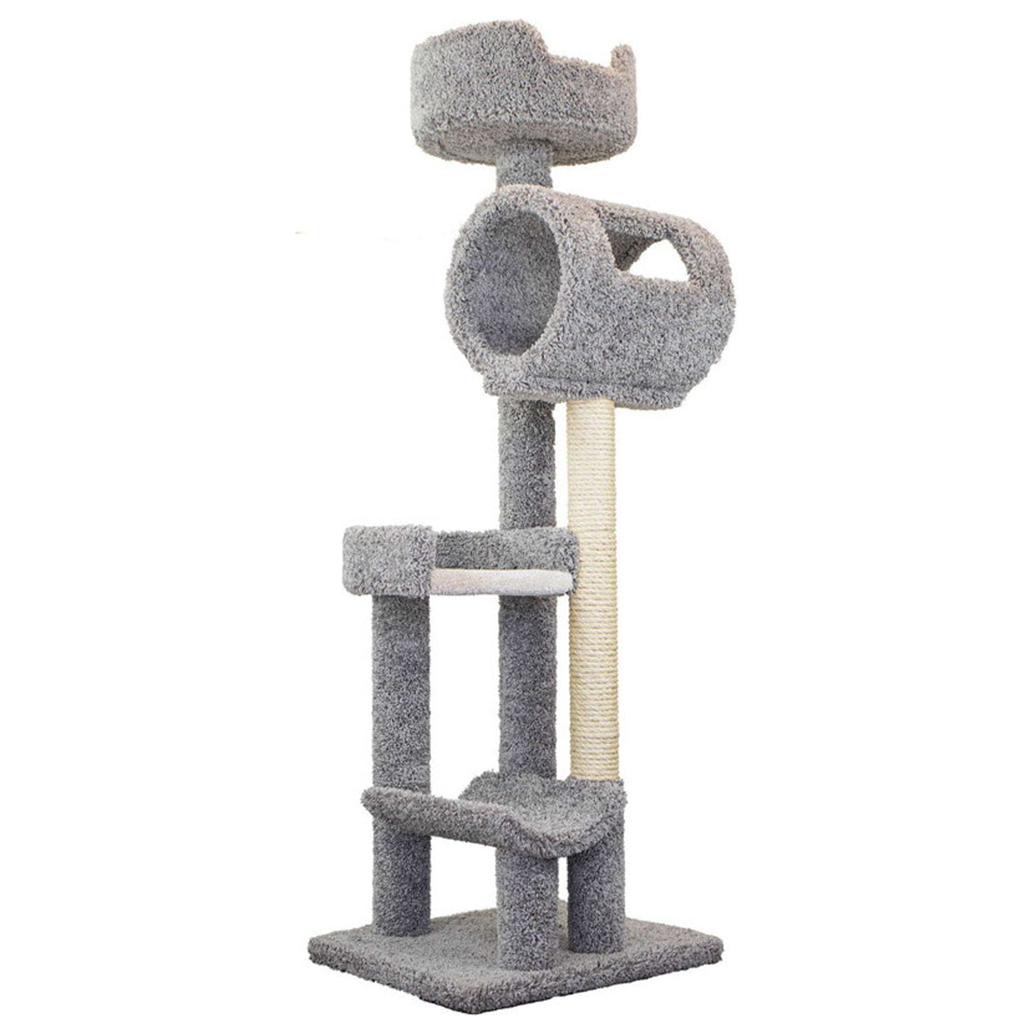 New Cat Condos 140003- Solid Wood Climbing Cat Tower Tree-Color:Gray