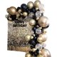 thumbnail image 1 of Kit de guirnalda de globos negros y dorados, 121 piezas de confeti de látex metálico reutilizable, kit de arco de globos negros y dorados, decoración de fondo de fiesta para fiesta de cumpleaños., 1 of 5
