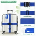 thumbnail image 2 of 4-Sets Luggage Straps TSA Approved, Luggage Straps Suitcase Tags Set Adjustable Suitcase Belt [Dark Blue], 2 of 7