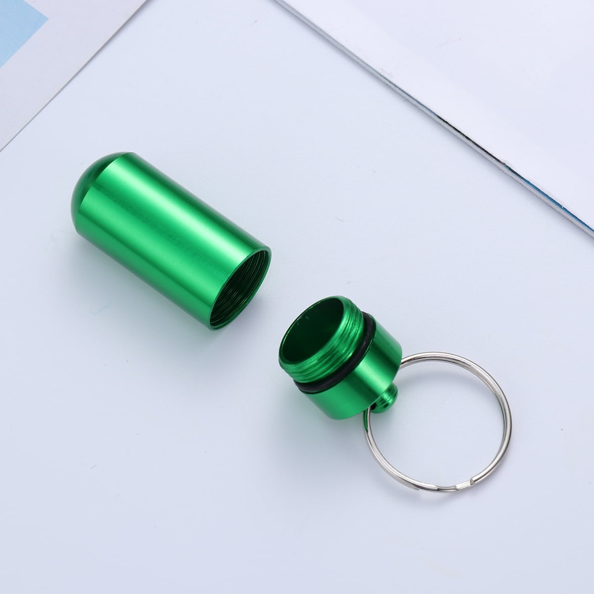 Waterproof Pill Bottle Aluminum, 8pcs Outdoor Capsule Keychain