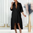 thumbnail image 2 of Women's Long Maxi Shirt Dress – Plus Size Classic Floor Length Solid One Piece, 2 of 3