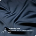 thumbnail image 3 of Bare Home Bamboo Sheet Set - Made from Rayon Fibers - Deep Pockets - 3 Piece - Twin XL, Dark Blue, 3 of 7