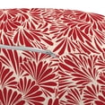 thumbnail image 3 of Floral Pouf Cover with Zipper, Vintage Earth Toned Flourishing Petals Inspirational Classic Blossom Pattern, Soft Decorative Fabric Unstuffed Case, 30" W X 17.3" L, Vermilion Cream, by Ambesonne, 3 of 5