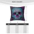 thumbnail image 4 of ZICANCN Cupid Skull Purple Print Throw Pillow Covers, Bed Couch Sofa Knit Decorative Pillow Covers for Living Room Farmhouse, 26"x26", 4 of 8