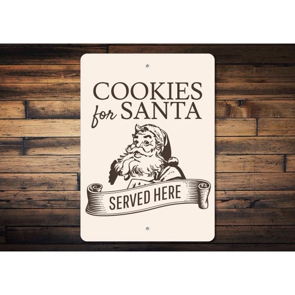 Cookies for Santa Served Here Novelty Sign, Metal Wall Decor - 10x14 inches