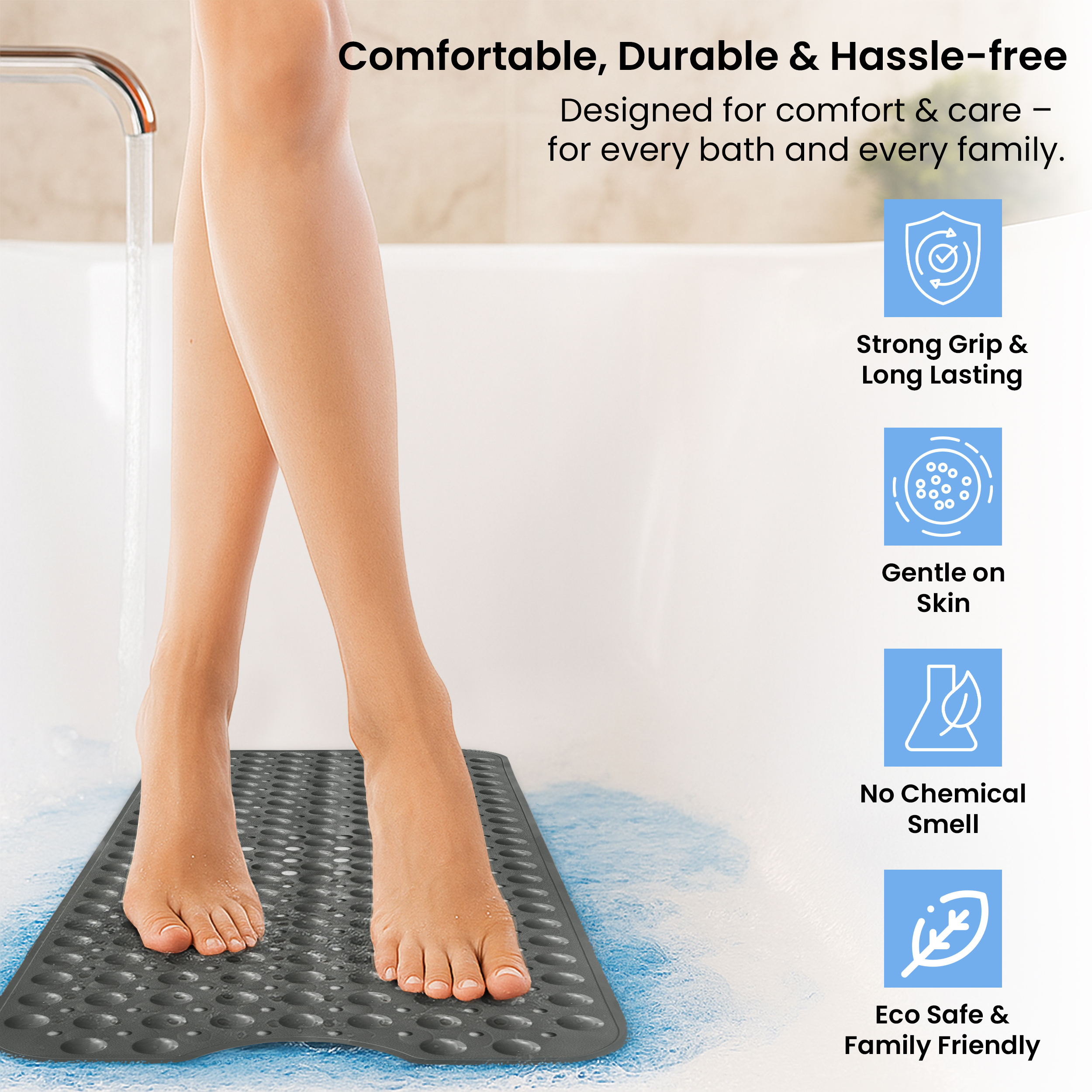 Lux Decor Collection Non-Slip Bath Mat, 40 x 16 Inch photo 7