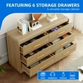 thumbnail image 4 of Dextrus 6-Drawer Dresser, Wood Chest of Drawers with Metal Handles, Bedside Night Stand for Bedroom, Wood, 4 of 10