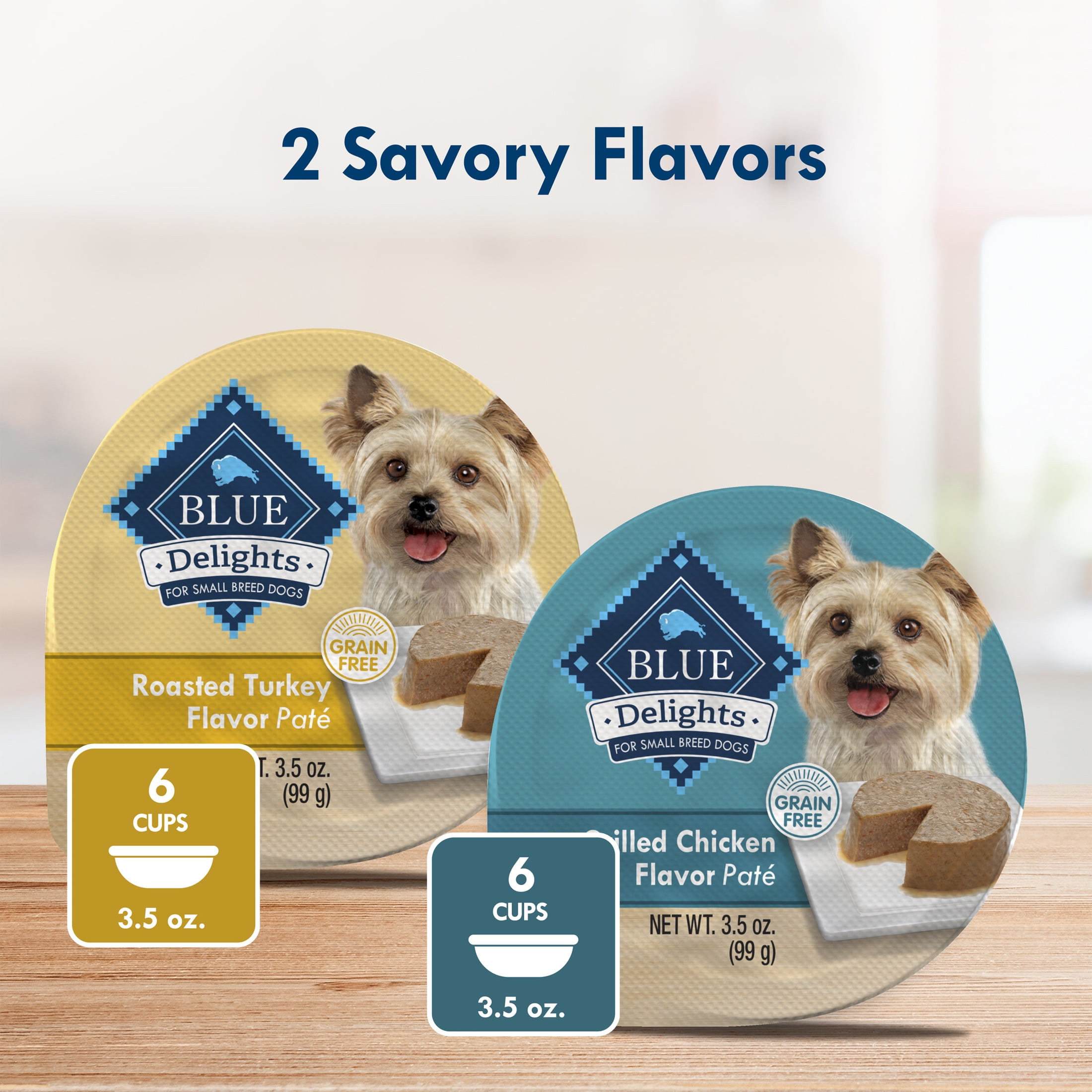 Blue Buffalo Delights Small Breed Natural Wet Dog Food Variety Pack, 3.5-oz. Cups, 12 Count