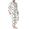 thumbnail image 2 of Fotbe happy new year Raccoon Pattern Long Sleeve Pajama Set for Men,Sleepwear Set,2-piece Loungewear Set,Soft PJs Comfy Nightwear with Pockets-Large, 2 of 7