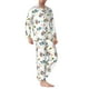 thumbnail image 2 of Fotbe happy new year Raccoon Pijama de Hombre con Estampado de Manga Larga, Conjunto de 2 Piezas, Ropa de Dormir Suave y Cómoda con Bolsillos-Large, 2 of 7