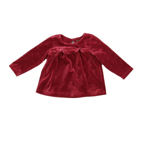 

Pre-owned Tea Girls Maroon Long Sleeve Shirt size: 6-9 Months