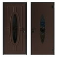 thumbnail image 5 of Front Exterior Prehung Steel Door / Ronex 1277 Brown / Side Exterior Window Sidelite / Entry Metal Modern Painted W36+14x80 Left-hand, 5 of 5