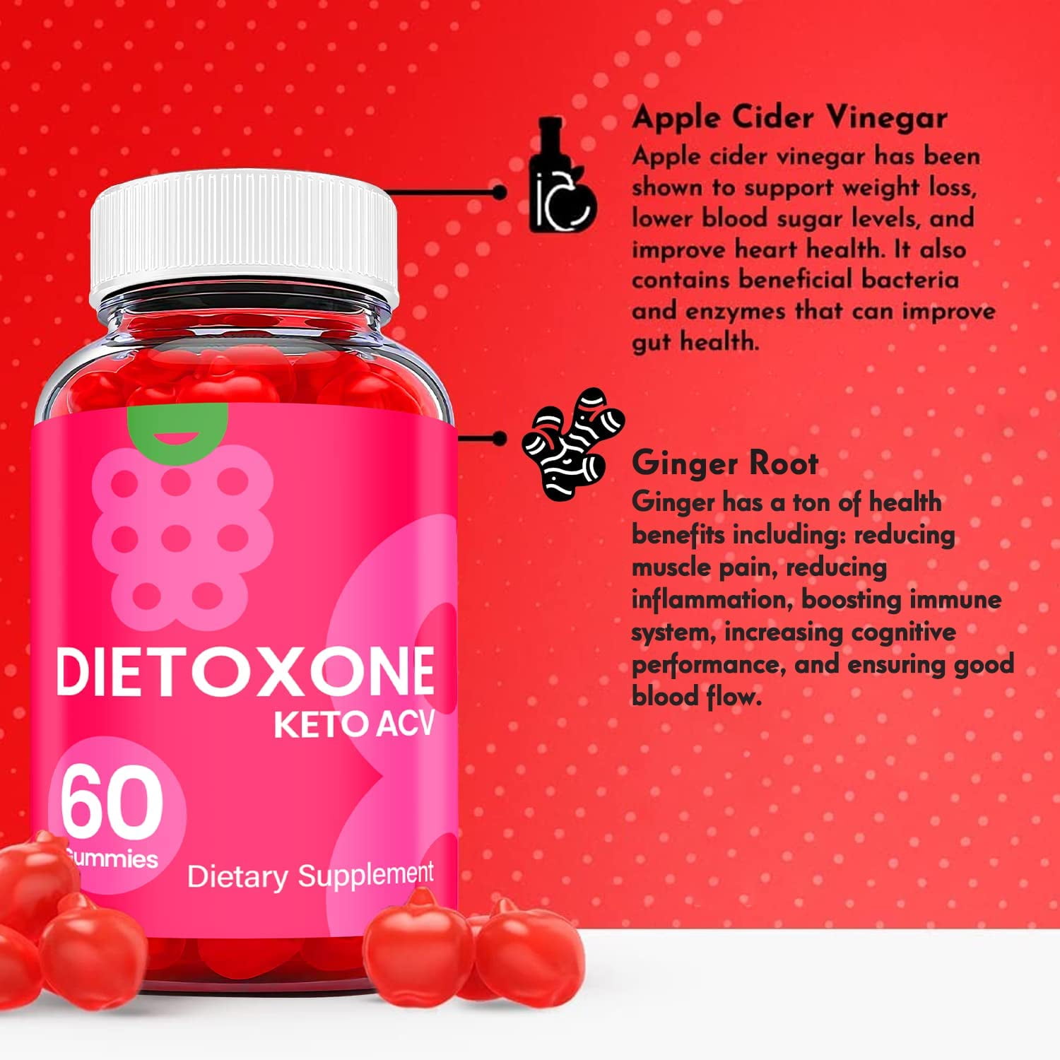 (2 Pack) Dietoxone Keto ACV Gummies - Supplement for Weight Loss - Energy & Focus Boosting Dietary Supplements for Weight Management & Metabolism - Fat Burn - 120 Gummies