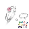 thumbnail image 6 of ZPAQI Fashion Birthstone Ring with 12 Color Zircon Replaceable Anniversary Jewelry, 6 of 10