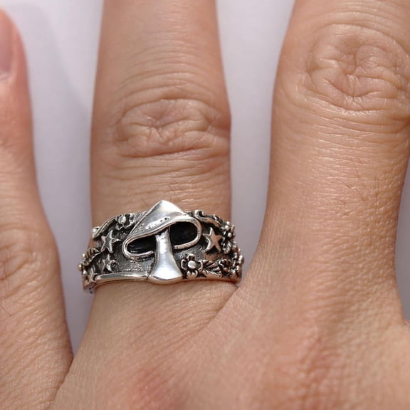 NICEXMAS 1Pc Grunge Ring Men Silver Alloy Vintage Schmuck Finger Decor