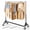 Silver Z base with Display Arms, variant on HOKEEPER 400LBS Commercial Z Base Garment Rack Heavy Duty Clothing Rack Height Adjustable Rolling Clothes Rack for Hanging Clothes Racks on Wheels Portable Z Rack Chrome Finish