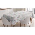 thumbnail image 1 of Colorful Tablecloth, Metro Scheme with Vivid Colored Intricate Lines and Dots Urban Life Transportation, Rectangle Satin Table Cover for Dining Room and Kitchen, 52" X 70", Multicolor, by Ambesonne, 1 of 2