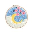thumbnail image 2 of Punch Embroidery Instructions Landscape DIY Basic Tools Pattern Sewing Hooking for Bathroom Home Rug Making , Moon, 2 of 8