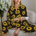 thumbnail image 6 of Uemuo Sunflowers Pattern Womens Pajama Sets,PJ Set for Women,Pajamas for Women Logo,Long Sleeve Pajama Set for Women,Soft Long Sleeve Top With Pants-Medium, 6 of 9