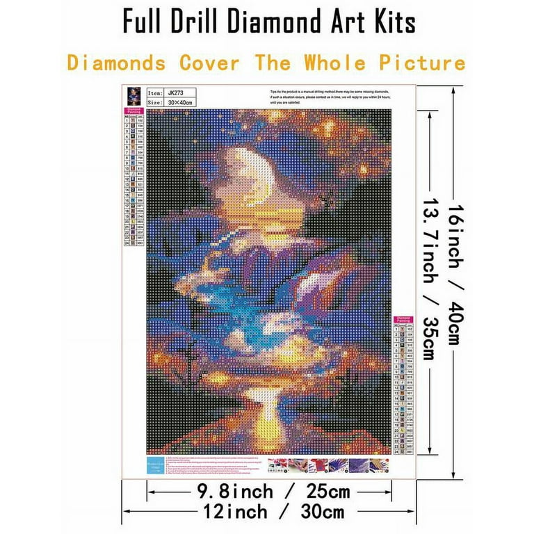QINRUBB DIY 5D Mont Fuji Diamond Art Kits Point De Croix Painting Pour Adultes Débutants, 5D Paysage Art Du Diamant Complet Kit, Peinture Fleur De Cerisier Diamant Painting Kits Maison Décor 30x40