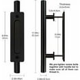 thumbnail image 2 of Manija de puerta, Akozon Manija de puerta corrediza retro de 30 cm / 11 "Juegos de manijas empotradas y de tracción de acero inoxidable negro para puerta corrediza de madera, 2 of 5