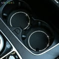 thumbnail image 3 of BadPiggies Pack of 2 Vehicle Bling Cup Holder Insert Coasters Anti Slip Universal 2.75" Silicone Crystal Rhinestone Coasters Car Interior Accessories (Black), 3 of 10