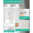 thumbnail image 4 of No Hook Shower Curtain with Snap in Liner, Teal Gradient Geometic Pattern Hotel Shower Curtains for Bathroom, Washable Shower Curtain Liner Set with Mesh Top Window, 36"x78", 4 of 6