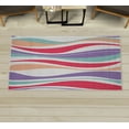 thumbnail image 1 of Vintage Decorative Rug, Retro Vibrant Stripes Funky Lines Design Patterns Abstract Print, Quality Carpet for Bedroom Dorm and Living Room, 6 Sizes, Dark Coral, by Ambesonne, 1 of 1