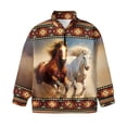thumbnail image 4 of Uorisanigo Girls Half Zip Sweatshirt Quarter Zipper Cropped Sweatshirt Soft and Comfortable Athletic Pullover Tops Lightweight Western Horse Aztec Hoodies No Hood, Size 11-12, 4 of 7