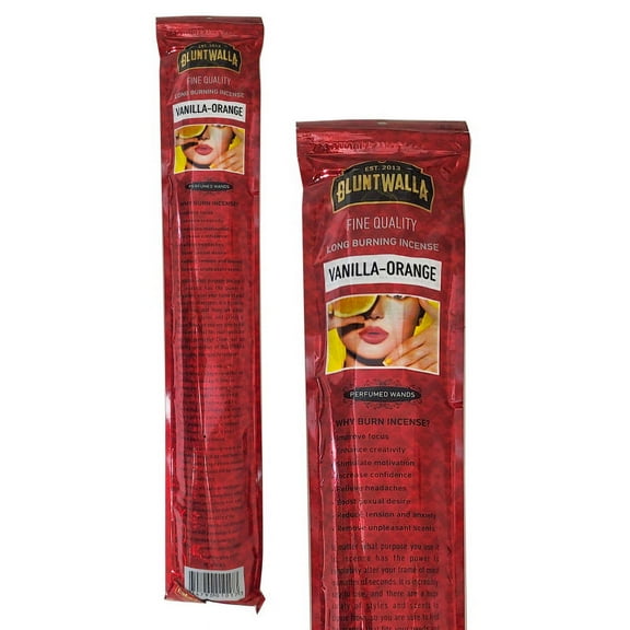 Bluntwalla Fine Quality 19" Jumbo Long Burning Incense Sticks - Vanilla-Orange Scent
